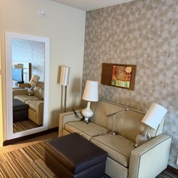 Sofa Bed ,lamps, Paiting Decorative, And Mirror 