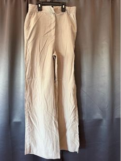 Beige Wide-Leg Trousers