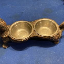 Old Cast Iron Water & Food Dish For Your Pet Dog/cat Etc. 