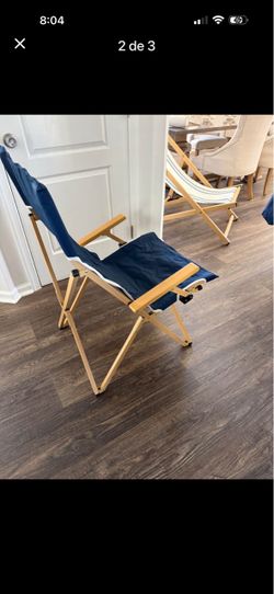 Folding Canvas Camp Chair with Wood Frame