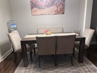 Large Dining Table Set w/ Bench & Chairs – $300