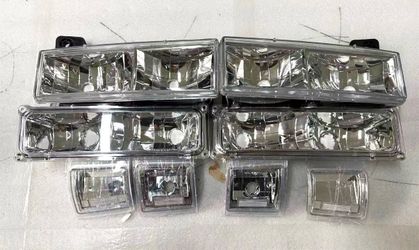 94-98 Chevy Silverado Tahoe Chrome Clear Headlights Parking Corner Lights