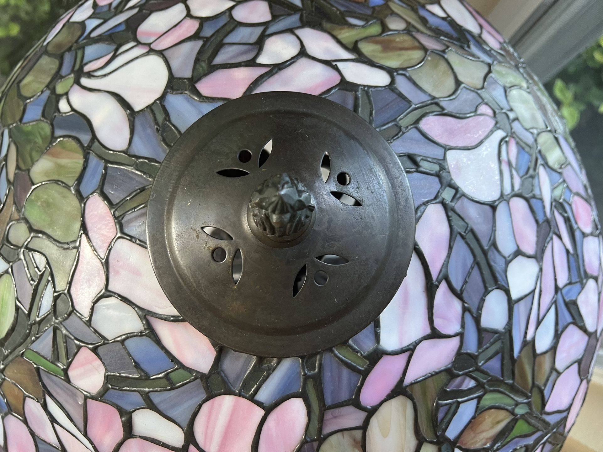 large Tiffany Style lamp measuring 27” tall and lamp shade is