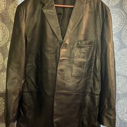 Men’s Leather Jacket Black Mint Condition 