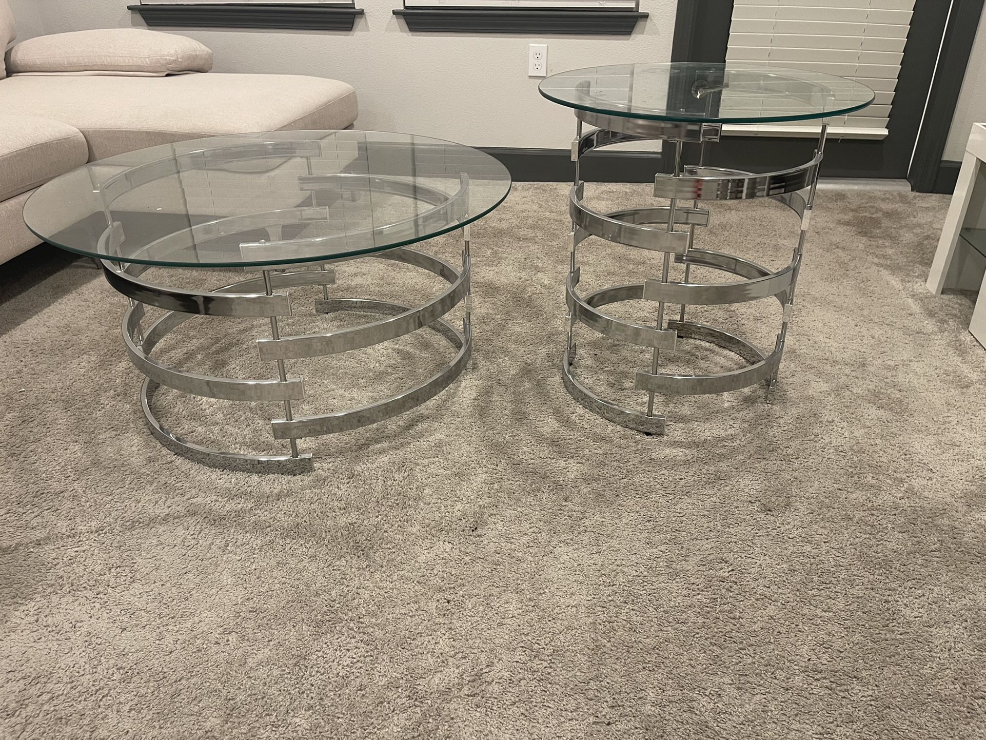 Silver End Table / Silver Cocktail Table 