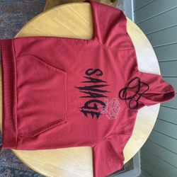 Triumph Tragedy Savage Rose Red Hoodie Sweatshirt Medium