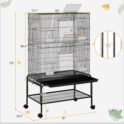 New Large Bird Cage With Detachable Rolling Stand