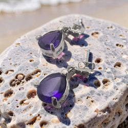 Amethyst tear drop earrings