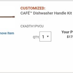 GE Cafe Dishwasher Brushed Bronze Handle kit
