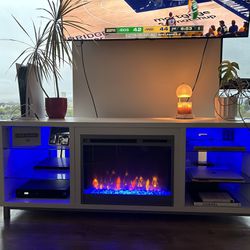 Tv stand With LED Fireplace 