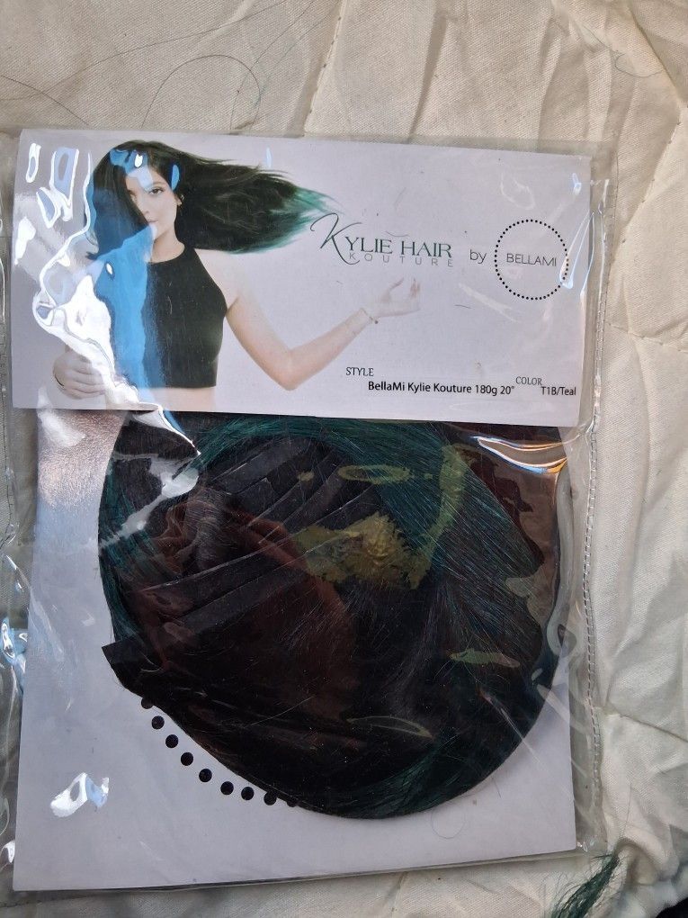 Bellami Kylie Kotoure 20" Teal/T1B Human Hair Extensions