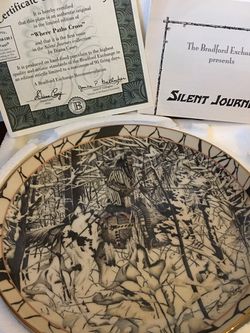 Silent Journey Porcelain Plate by Diana Casey