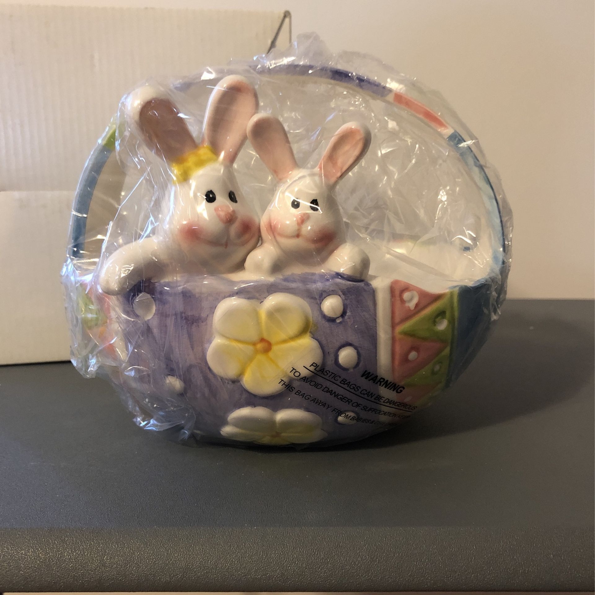 Ceramic Bunny Basket
