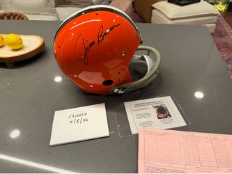 JIM BROWN FULL SIZE CLEVELAND BROWNS TK HELMET JSA COA & SPORTS Memorabilia