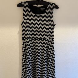 Party Dress Zig Zag Black Grey
