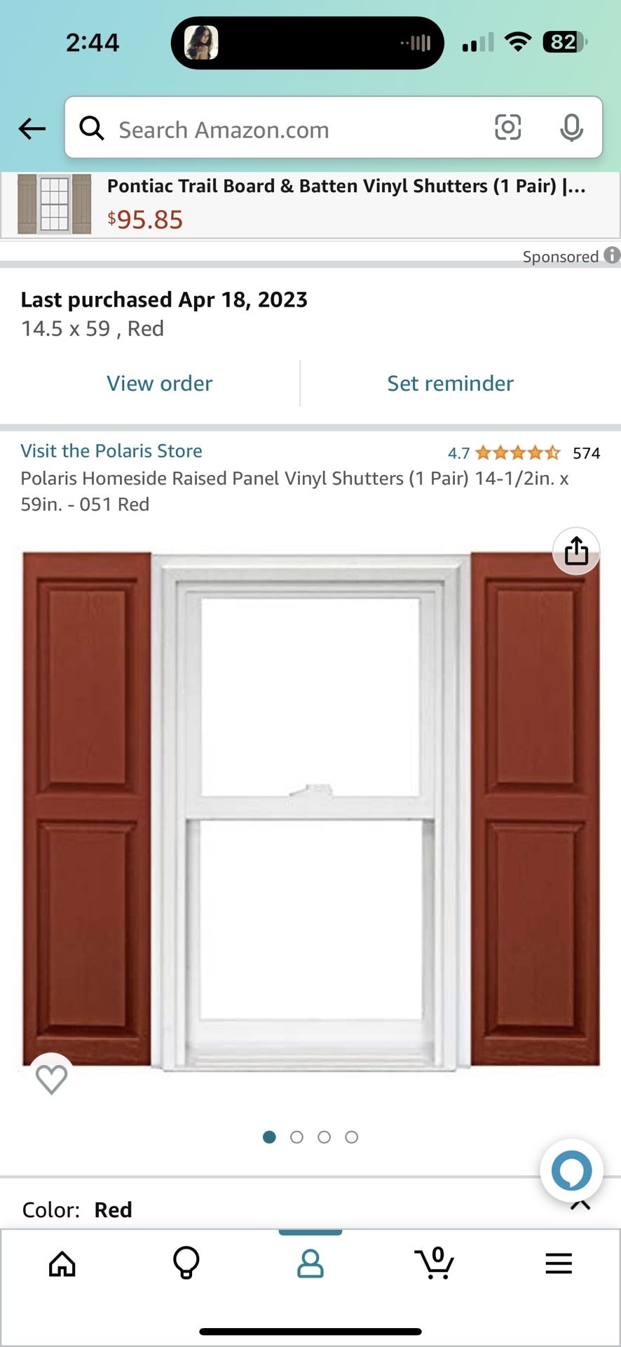 Polaris HomeSide Raised Panel Vinyl Shutters (2pairs)59x14.5 for Sale