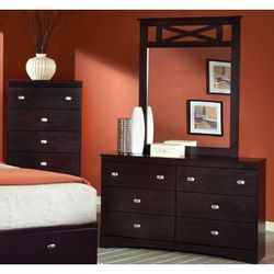 Dresser mirror and tall chest new