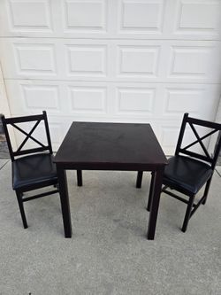 3-Piece Wood Dining Set (Reddish Brown/Mahogany) - Small Space Table & 2 Chairs