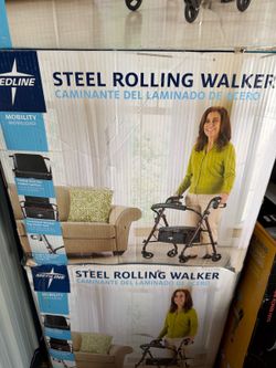 Medline Steel Rolling Walker with Seat