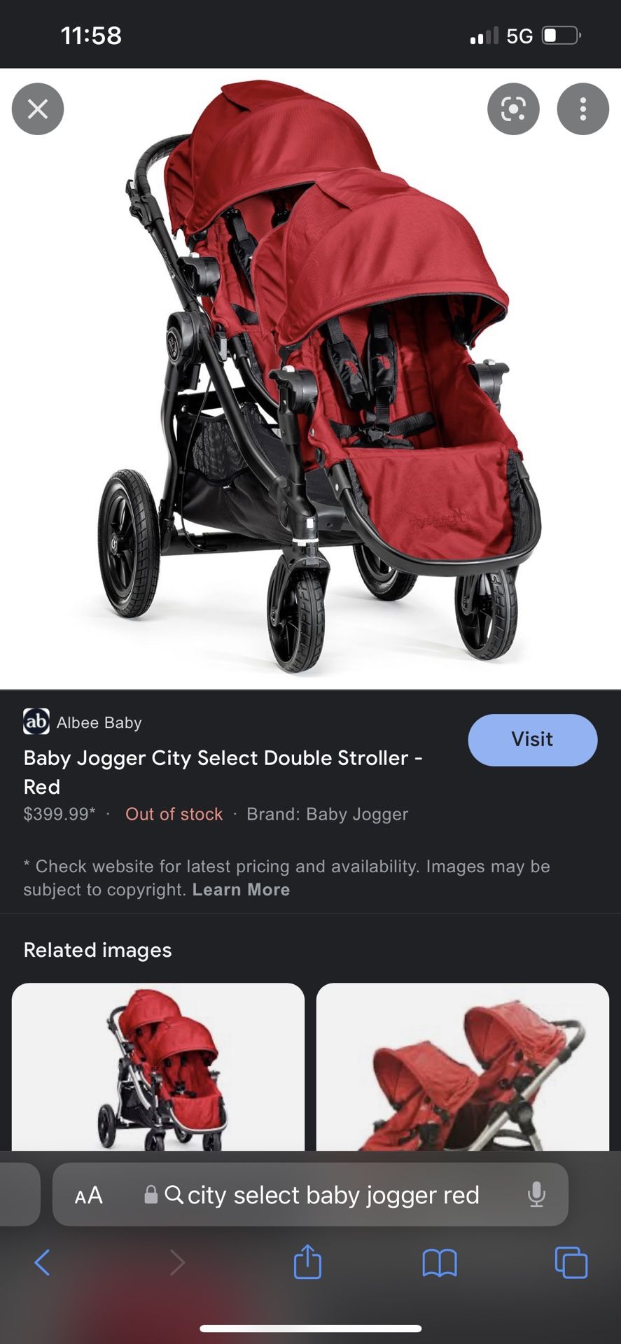 Baby Jogger City Select Stroller 2018 in Ruby Red