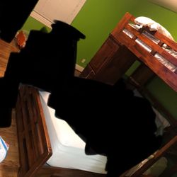 $300 Gallery Furniture solid wood twin over full Bunk Bed