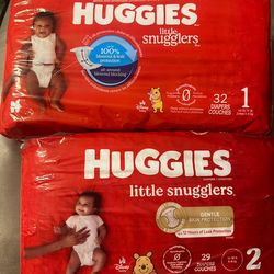 Huggies Diapers Size 1 & 2