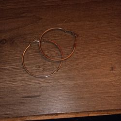 Vintage Patterned Medium Hoop Earrings 