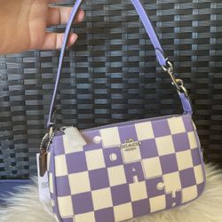 Coach Nolita 19 With Checkerboard Print Silver/Light Violet/Chalk Cr394