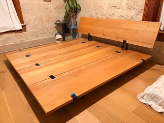 King platform bed: Floyd original, real oak veneer, modular system