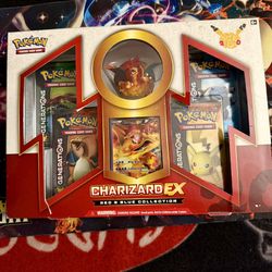  Pokémon TCG Charizard EX Red & Blue Collection Box  20th Anniversary Generations