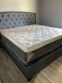 King size bed frame and mattress