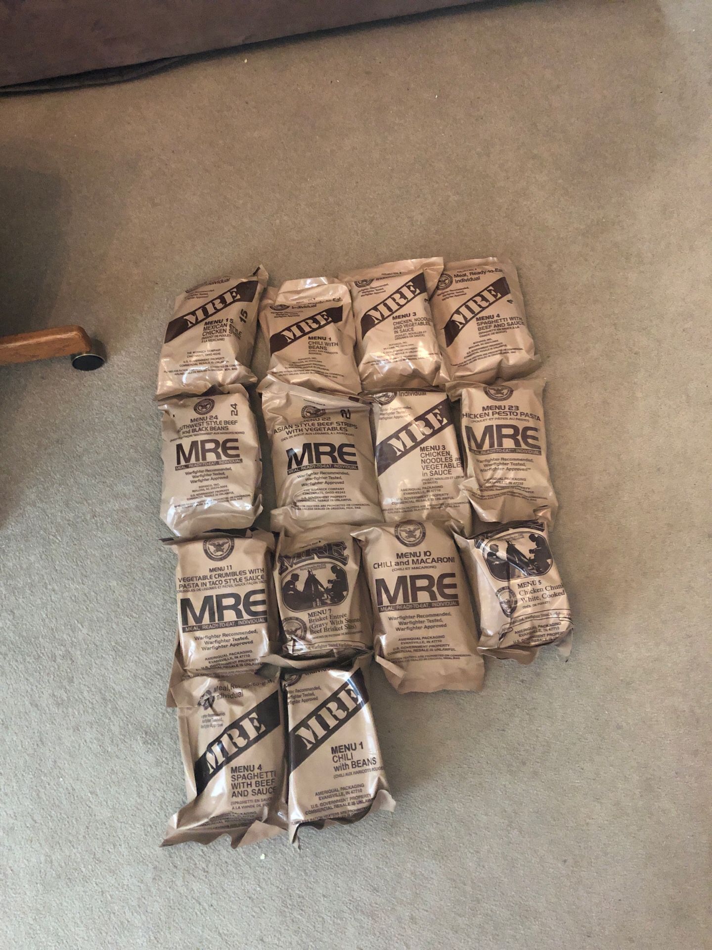 10 MREs great for camping and hiking