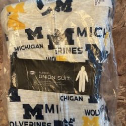 University Of Michigan Fleece Union Suit By Concepts In Size XL
