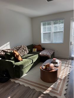 Green two piece sectional