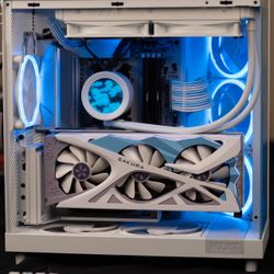 All white Ryzen 9700X + Sakura 7800XT PC, great for creating, work, and gaming