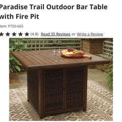 Fire Pit Bar Height Table & Chairs