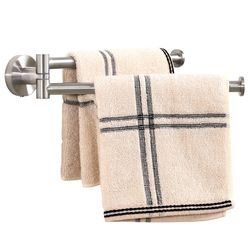 KES Kitchen Swivel Towel Bar 9-Inch, Swivel Towel Rack For Dish Towel, Double Towel Bar 2-Arm Wall Mounted, SUS 304 Stainless Steel, Brushed Finish, A
