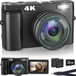 ToAuite 4K Digital Camera with Flash, 48MP Camera