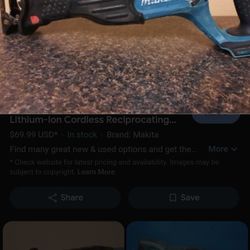 Makita 18v Sawzall With Battery And Makita 18v Palm Sander With Battery 