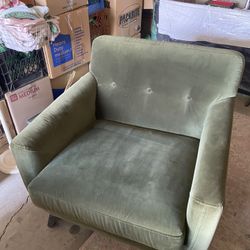 Green Velvet Like Chair