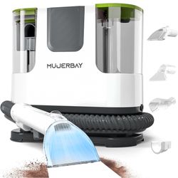 Upholstery Carpet Cleaner, MUJERBAY 12Kpa Portable Spot and Stain Cleaner Shampooer,Move with Universal Wheels & Handle, 1.18-inch Deep Cleaning Machi