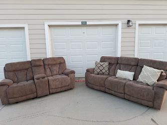 Reclining Sofa and Loveseat Set