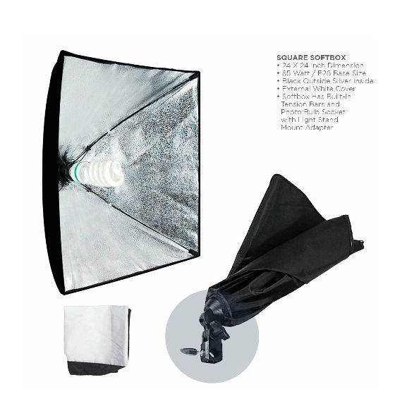 Square Softboxes with light bulbs