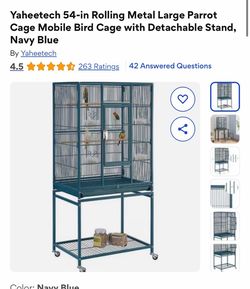 Yaheetech 54-in Rolling Metal Large Parrot Cage Mobile Bird Cage