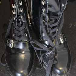 Black Lace Combat Boot All Saints