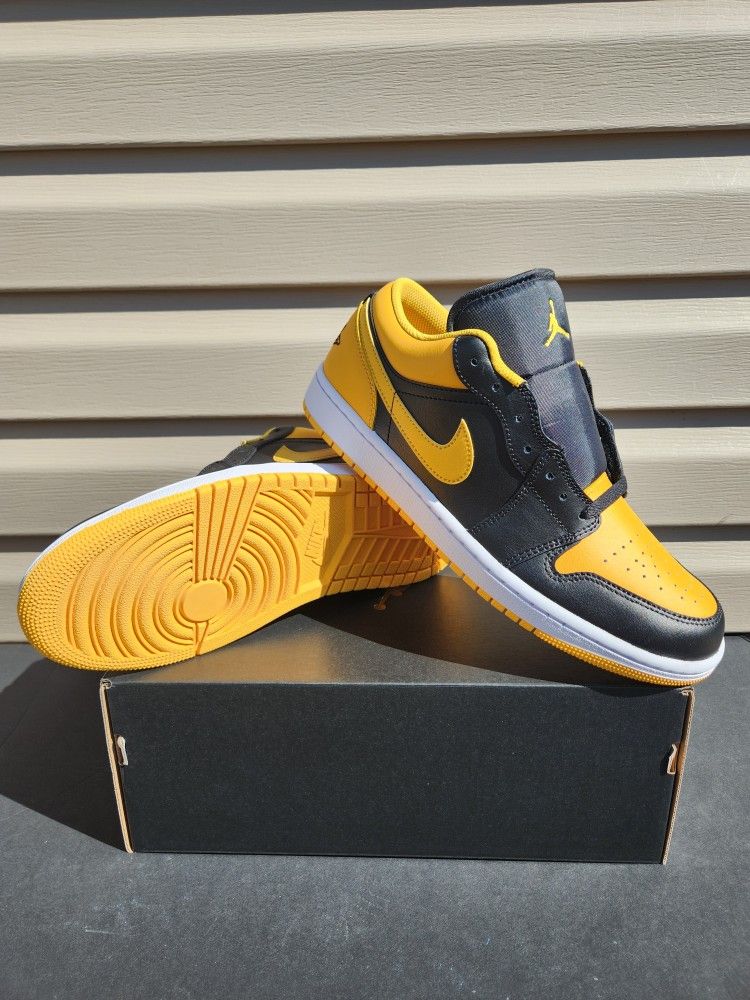 Nike Air Jordan 1 Low Yellow Ochre Black White Gold  Men's