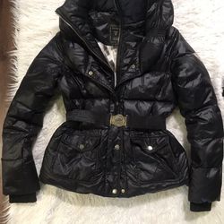 Guess Jacket Black Down Belted -xs 