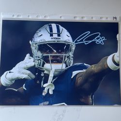 CeeDee Lamb Dallas Cowboys Autograph 8x12 Photo With COA