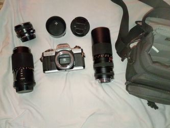 Minolta X370 With 3 Lenses and Carrying Case