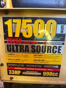 Generac GP17500 BACKUP GAS GENERATOR